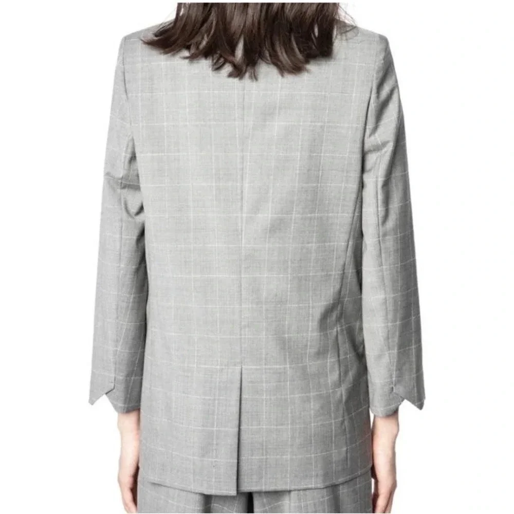 Zadig & Voltaire Viva Check virgin wool Blazer sz 10